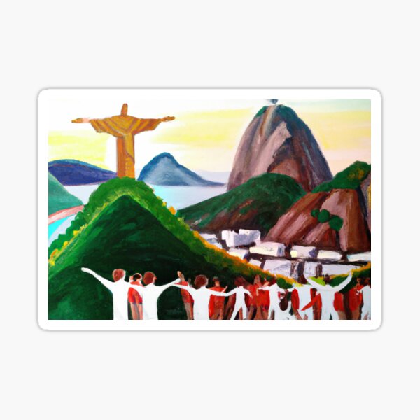 Item preview, Chilled Christ the Redeemer Sugar Loaf Mountain Scene with Samba Dancers designed and sold by junkandpop.