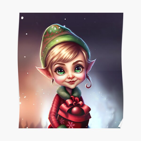 Little Christmas Elf Lillie Poster