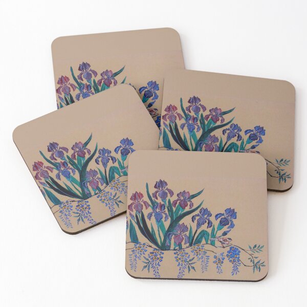 Item preview, Stylized Iris, Wisteria and Birds designed and sold by Anthony Seeker.