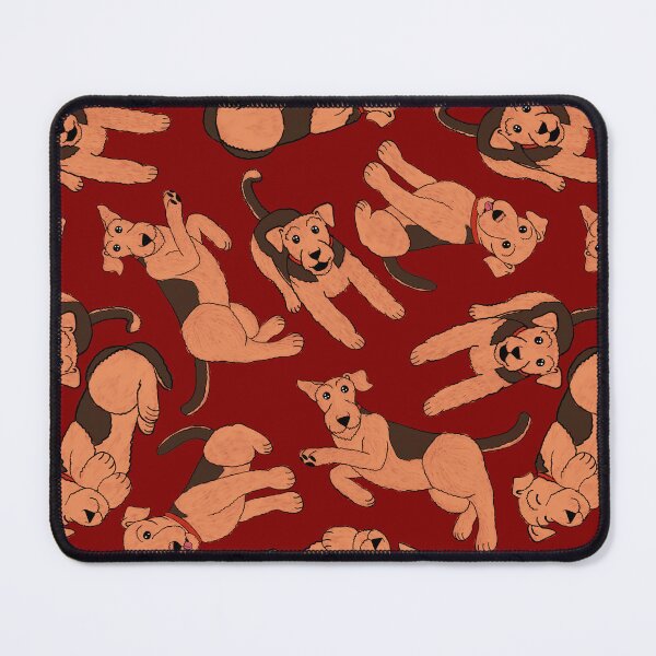 Item preview, Cute Airedale Terriers Pattern - Cuddly Terriers Pattern - Maroon designed and sold by EcoElsa.
