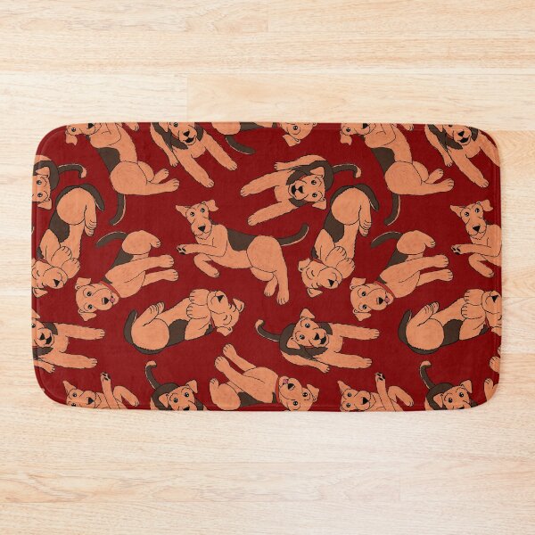 Item preview, Cute Airedale Terriers Pattern  - Cuddly Terriers Pattern - Maroon designed and sold by EcoElsa.