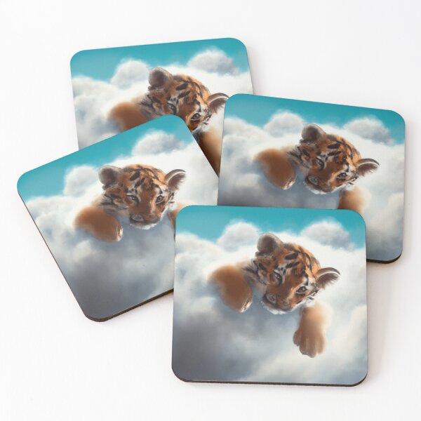 Item preview, Little Tiger Cub Riding in the Clouds designed and sold by Lilieae.