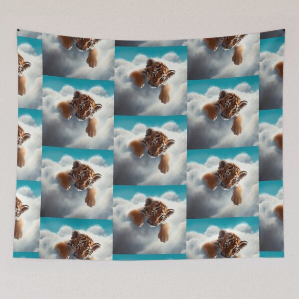 Item preview, Little Tiger Cub Riding in the Clouds designed and sold by Lilieae.