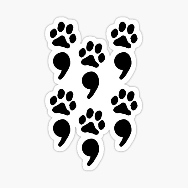 Item preview, semicolon paw print (x6 multi-pack) designed and sold by mystudiocreate.