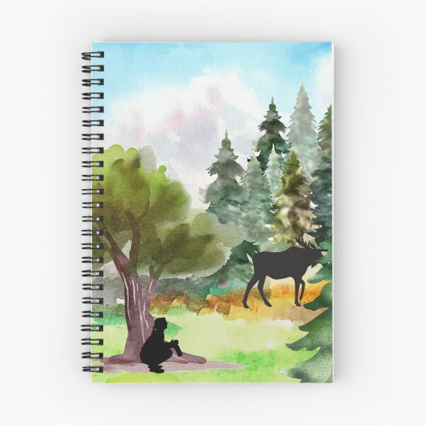 Item preview, Watercolor Landscape of Photographer Watching a Moose designed and sold by It's On Backwards.