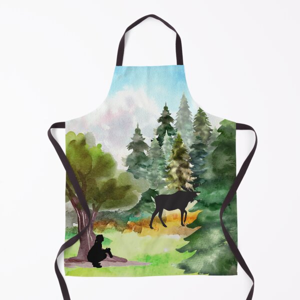 Item preview, Watercolor Landscape of Photographer Watching a Moose designed and sold by It's On Backwards.