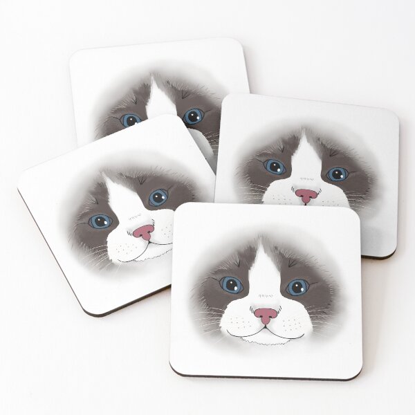 Item preview, Ragdoll Cat Face - Cute Ragdoll Kitty Face - White designed and sold by EcoElsa.