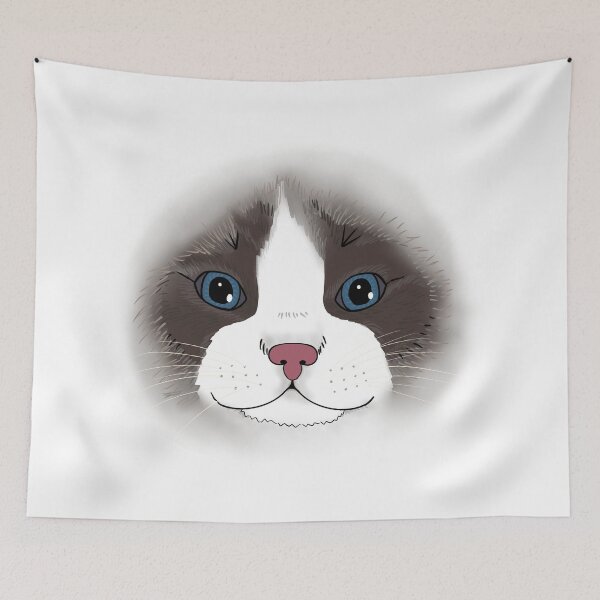 Item preview, Ragdoll Cat Face - Cute Ragdoll Kitty Face - White designed and sold by EcoElsa.