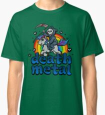 Death Metal Musik Einhorn Pony Regenbogen Pink Fan Classic T-Shirt