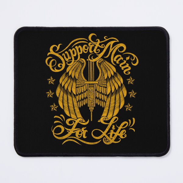 Item preview, “Support Main” Yellow Syringe Wings Calligraphy Biker designed and sold by JessicaAmber.
