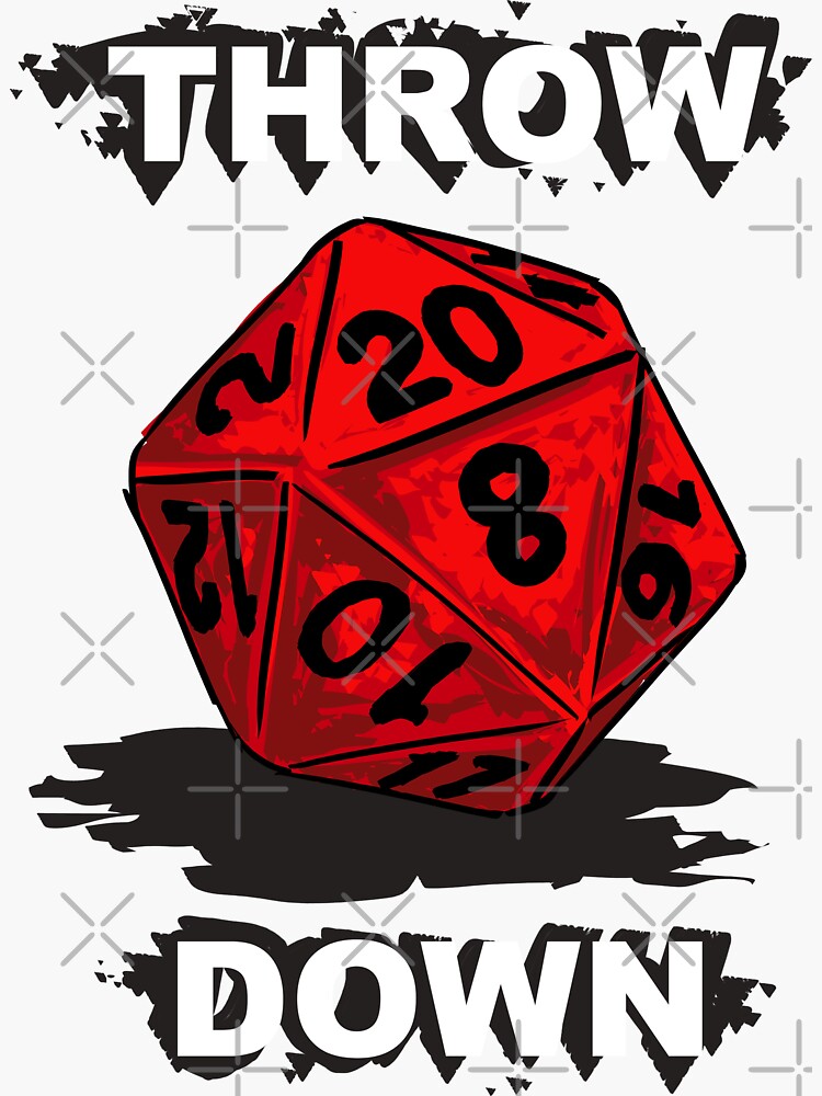 "d20 Throw Down" Sticker for Sale by BrimstoneAxe Redbubble