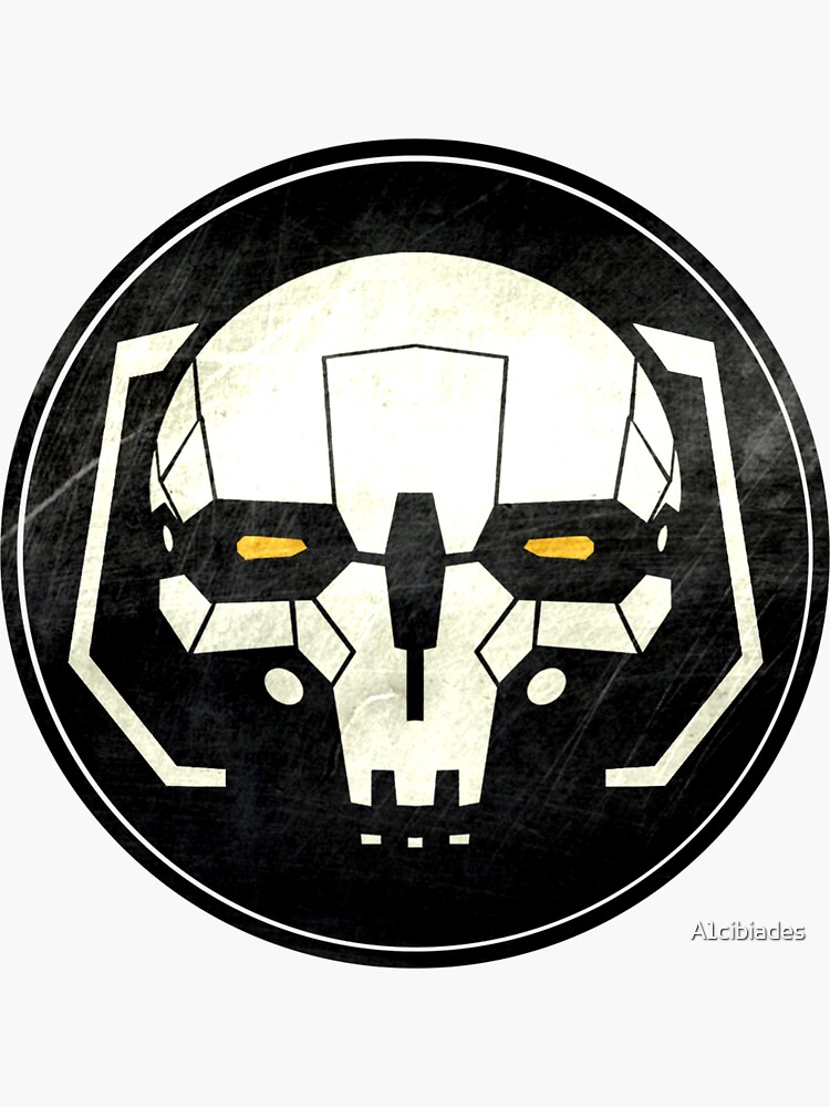 Thumbnail 3 of 3, Sticker, Battletech Atlas Skull designed and sold by A1cibiades.