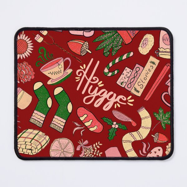 Item preview, Hygge Doodles Pattern - Christmas Doodles Pattern - Cozy Doodles - Christmas Palette & Dark Red designed and sold by EcoElsa.