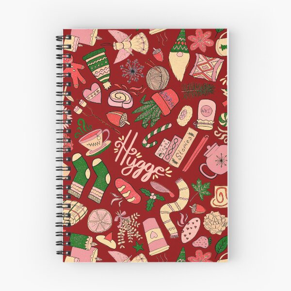 Item preview, Hygge Doodles Pattern - Christmas Doodles Pattern - Cozy Doodles - Christmas Palette & Dark Red designed and sold by EcoElsa.