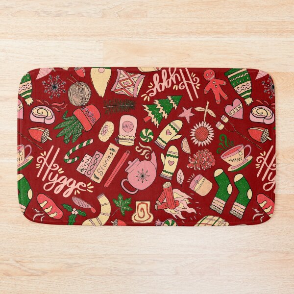 Item preview, Hygge Doodles Pattern - Christmas Doodles Pattern - Cozy Doodles - Christmas Palette & Dark Red designed and sold by EcoElsa.