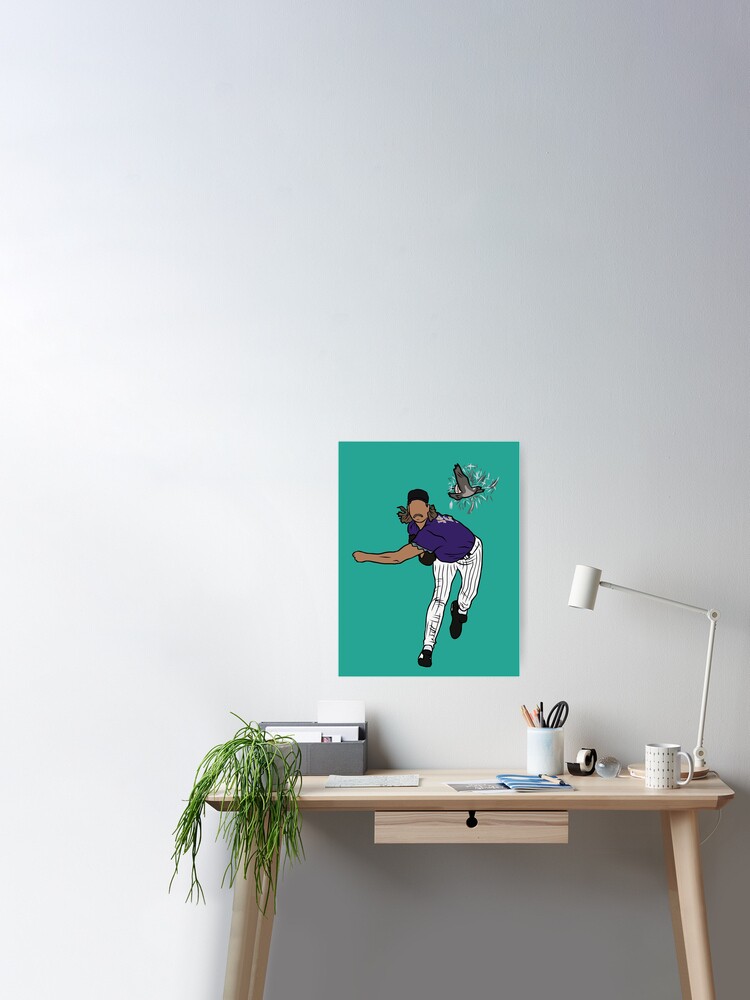 Randy Johnson Hits The Bird Poster for Sale by RatTrapTees