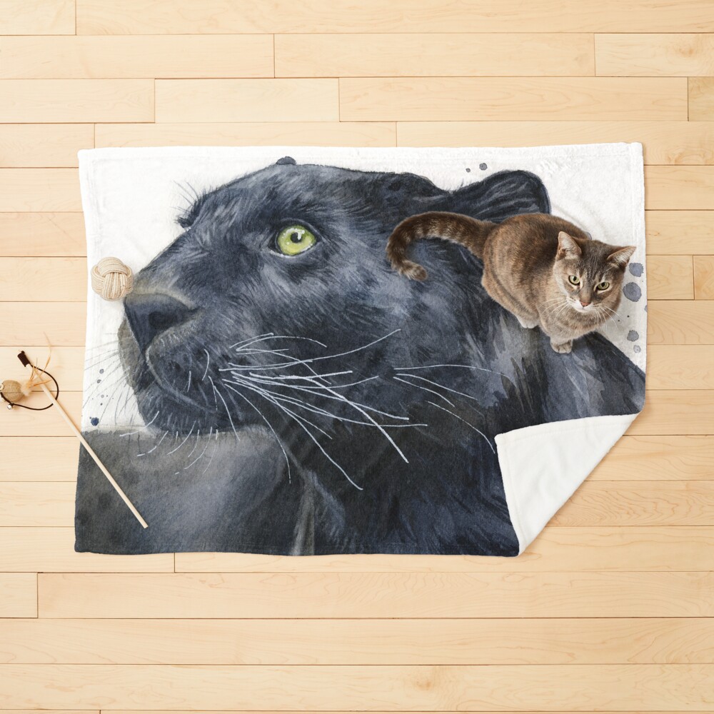 Black Jaguar Panther Watercolor Tapestry for Sale by Olga Shvartsur Redbubble