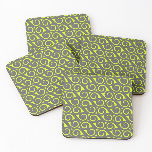 Item preview, Neon Yellow Chartreuse Gray Wave Nautical  1 of 4 designed and sold by ChristinasMess.