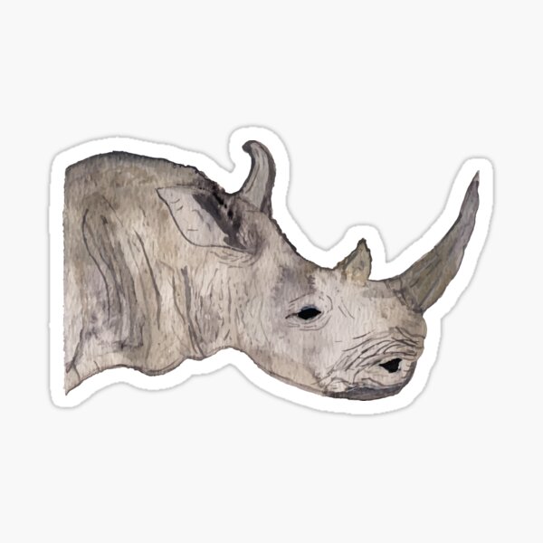 Rhinoceros Watercolor Print Rhino Safari Travel Wildlife Hunter Animal Decor Art