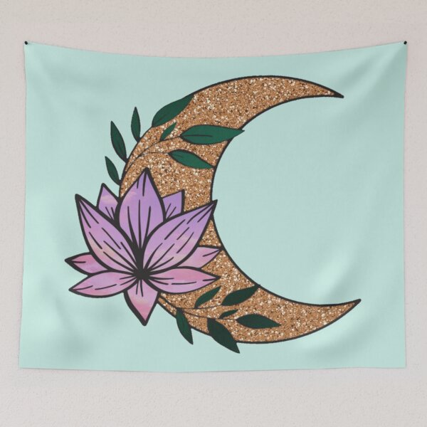 Item preview, Lotus and the Golden Moon - Moon Graphics designed and sold by MistyMorningsOR.
