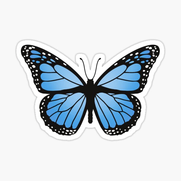 "Blue Monarch Butterfly" Sticker for Sale by STrev-Stickers | Redbubble
