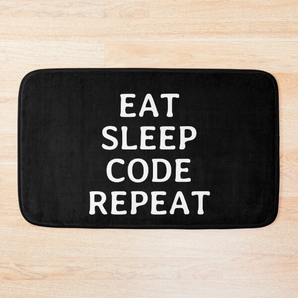Aperçu de l'œuvre Eat Sleep Code Repeat - Dire minimaliste drôle créée et vendue par FunnyHomeQuotes.