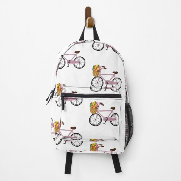 Item preview, Bike Bicycle with Flower Basket Watercolor Pink designed and sold by StudioAkubi.