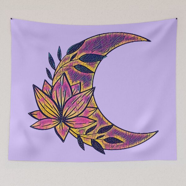 Item preview, Graphic Lotus and the Paper Moon - Moon Graphics designed and sold by MistyMorningsOR.