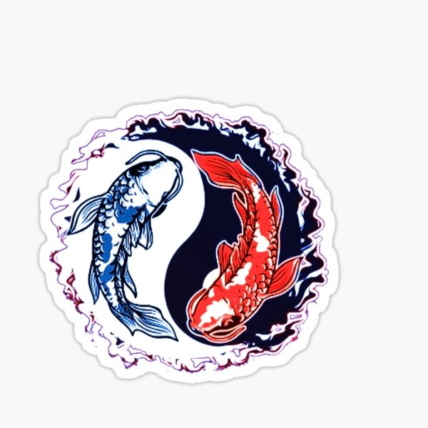 Vista previa del artículo con la obra «Pez Koi - Ying y Yang», diseñado y vendido por HUNNIDZ.