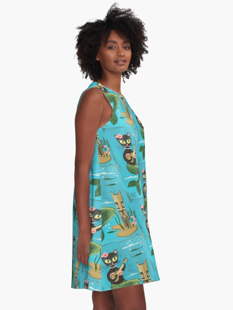 Alternate view of Tiki Cat A-Line Dress