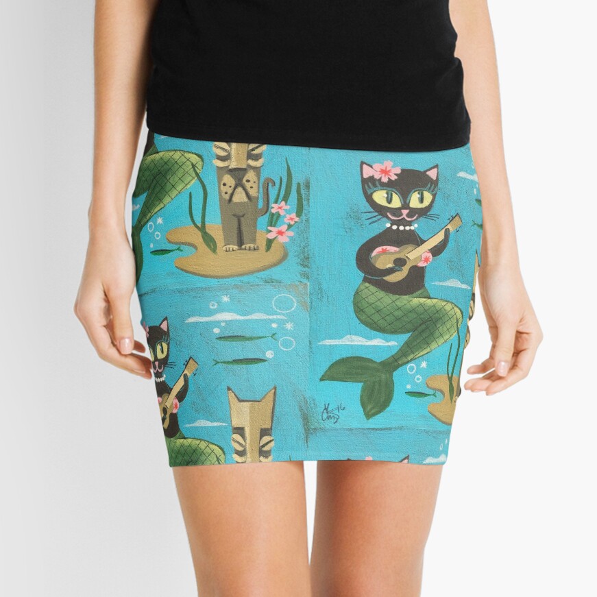 Tiki Cat Mini Skirt