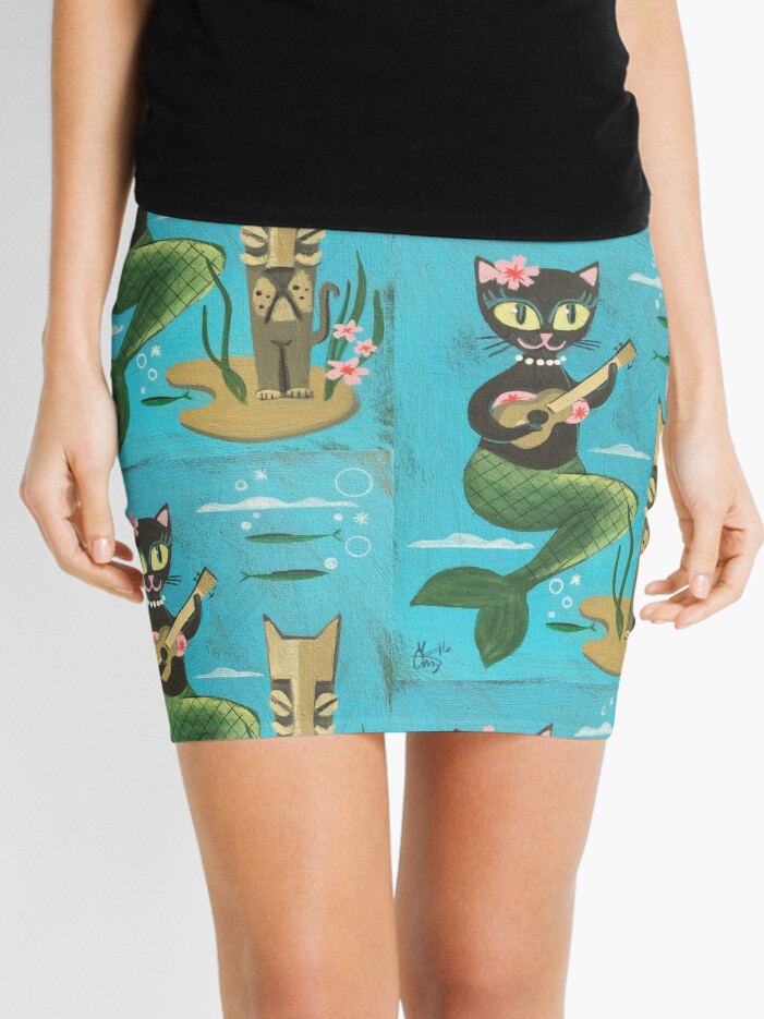 Mini Skirt, Tiki Cat designed and sold by elgatogomez