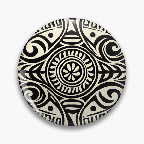 Item preview, Polynesian pattern in back and white designed and sold by kansaikate.