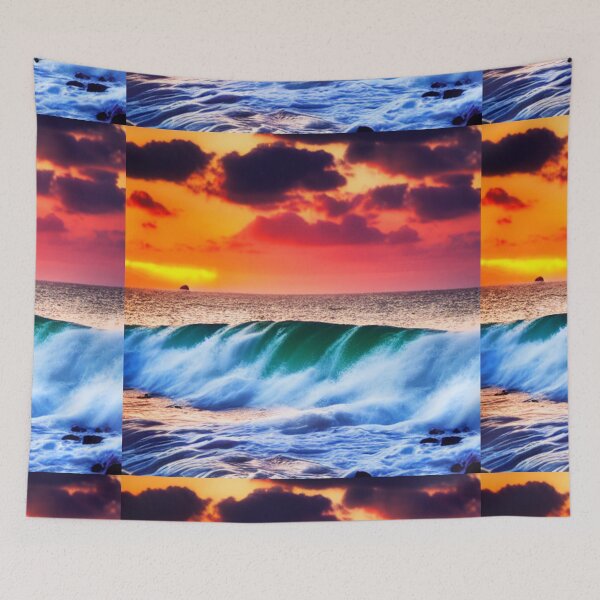Item preview, Ocean Waves Sunset Series - Photo 1 - Throw Pillows and Prints.  designed and sold by ScatterHub.