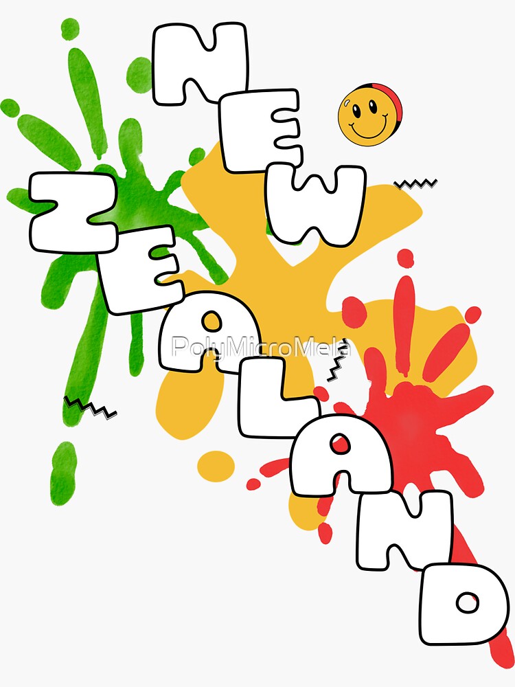 "Bubble letters New Zealand" Sticker for Sale by PolyMicroMela Redbubble