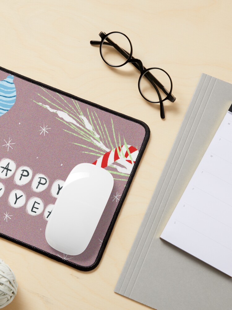 Discover happy new year minimalist illustration Mouse Pad