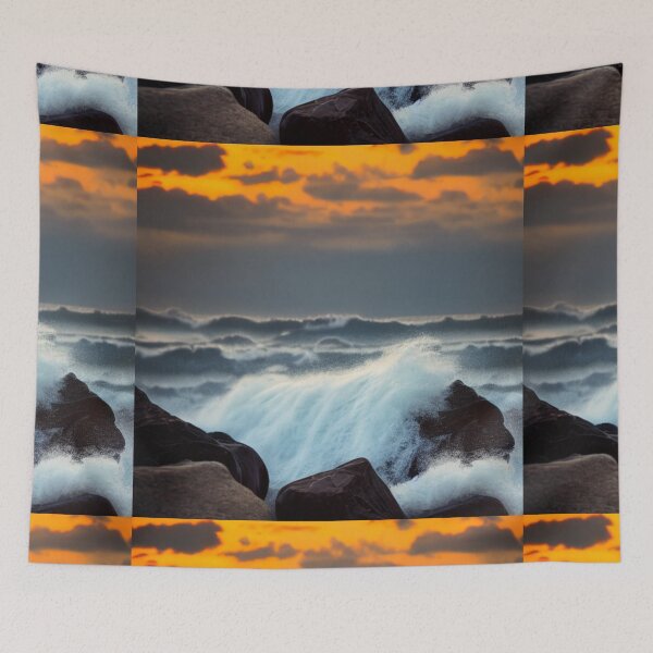 Item preview, Ocean Waves Sunset Series - Photo 2 - Throw Pillows and Prints.  designed and sold by ScatterHub.