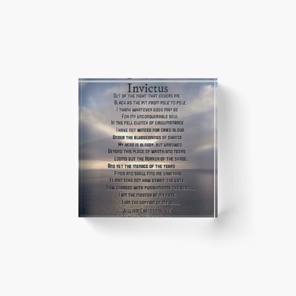 Invictus William Henley Acrylic Block