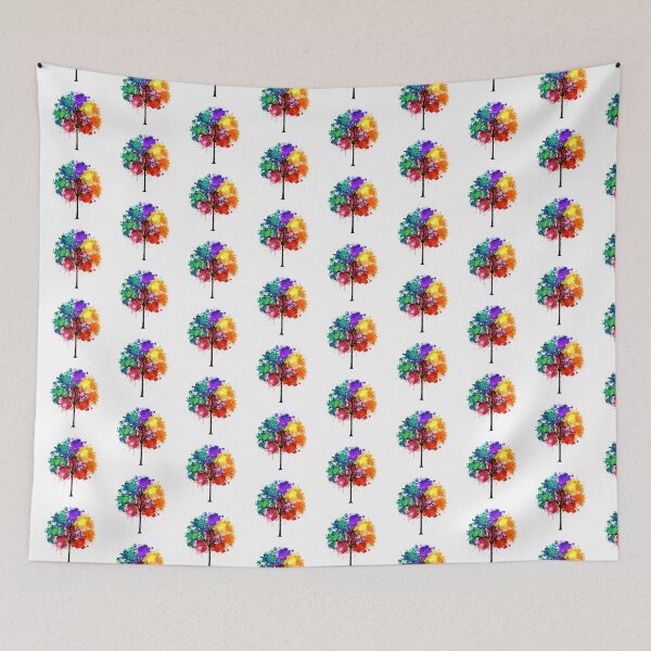 Item preview, Abstract Multi Color Drawing Watercolor Tree designed and sold by Pixel4Art.