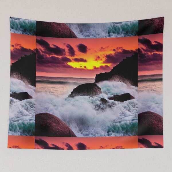 Item preview, Ocean Waves Sunset Series - Photo 3 - Throw Pillows and Prints.  designed and sold by ScatterHub.