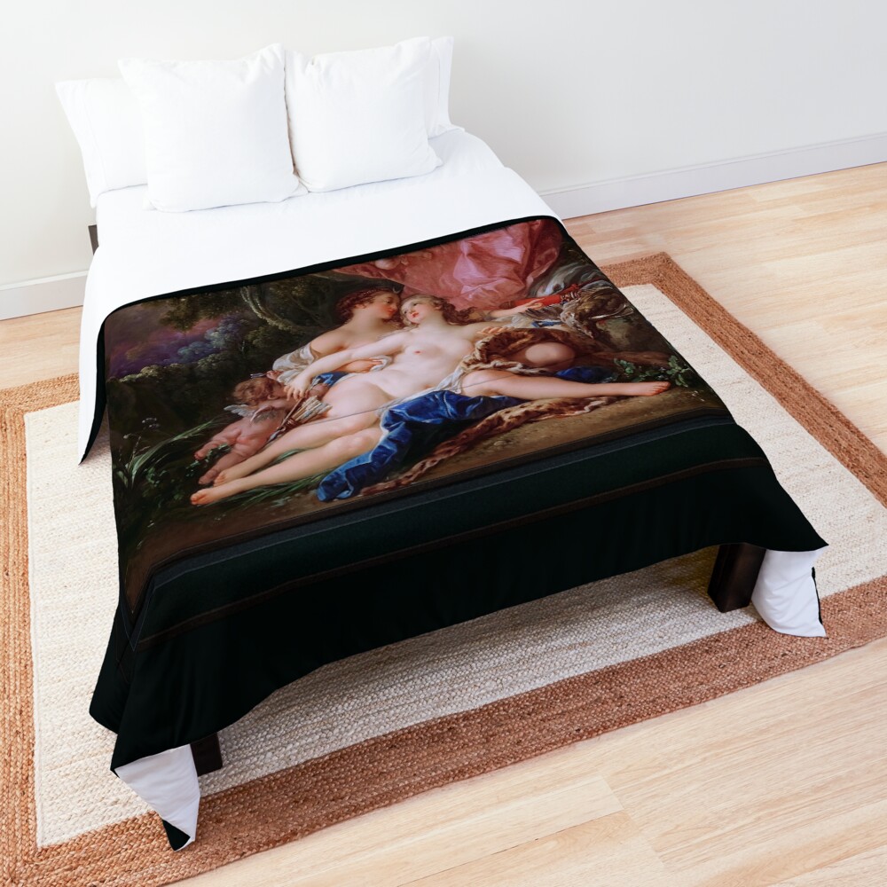 Jupiter in the Guise of Diana, and the Nymph Callisto by François Boucher - Beauty Seduced 2 Jupiter in the Guise of Diana, and the Nymph Callisto by François Boucher Remastered Xzendor7 Classical Art Old Masters Reproductions Comforter