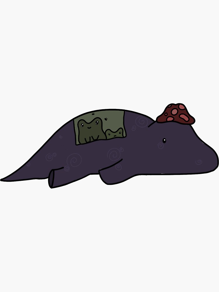 "Cute lazy mushroom dino" Sticker for Sale by LesiSlug Redbubble