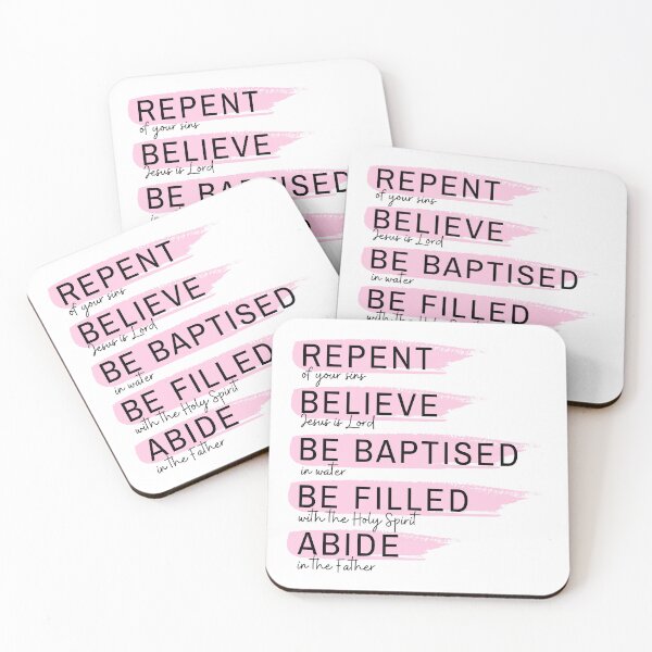 Item preview, Repent Believe Be baptised Be filled Abide- pink designed and sold by EdenAndOlive.