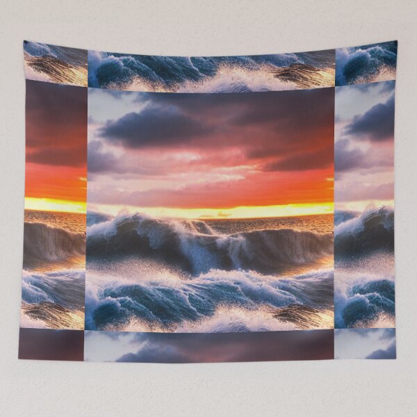 Item preview, Ocean Waves Sunset Series - Photo 6 - Throw Pillows and Prints.  designed and sold by ScatterHub.