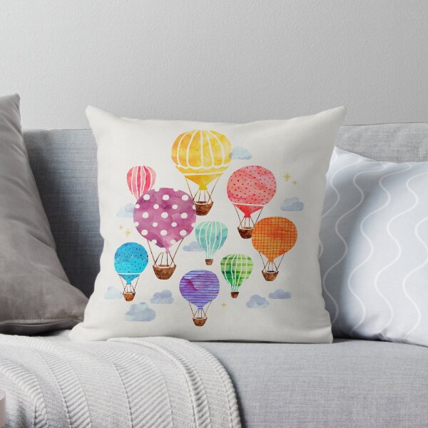 Hot Air Balloon Throw Pillow
