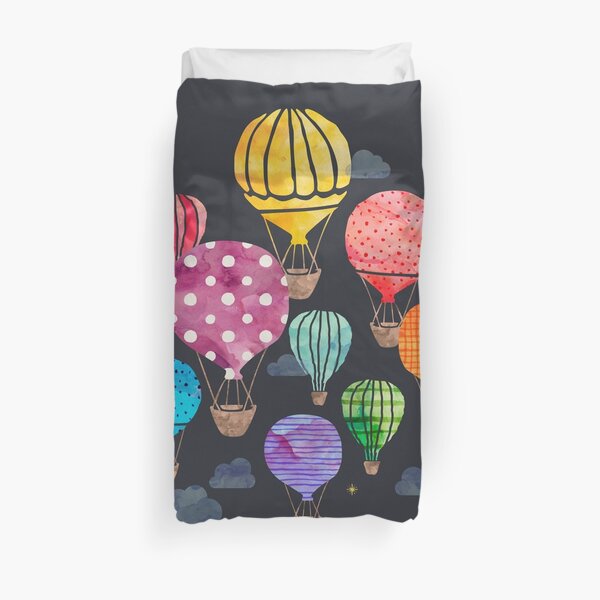 Hot Air Balloon Night Duvet Cover