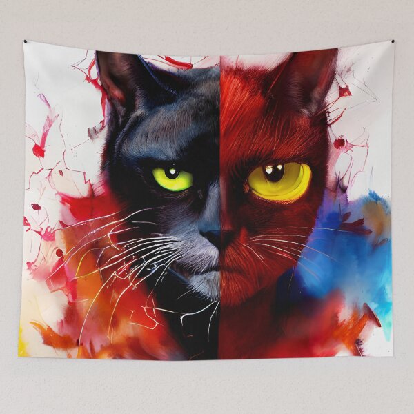 Item preview, cat in mask painting #14 designed and sold by supeart.