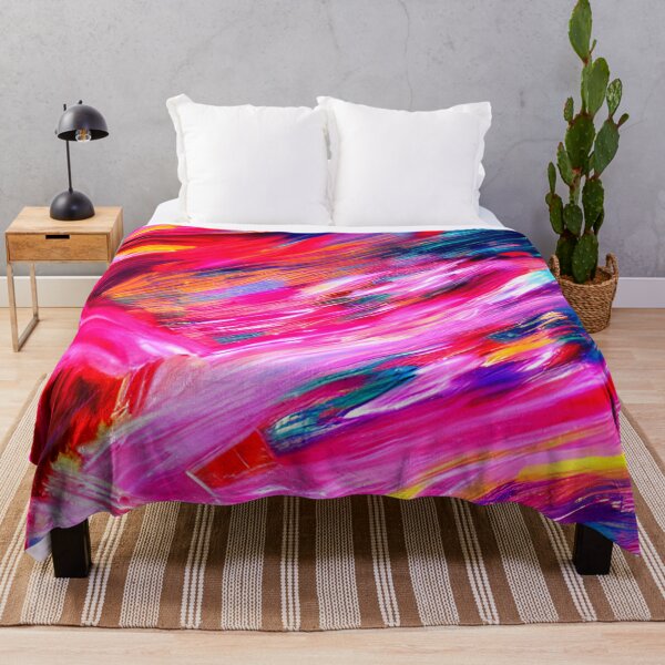 Item preview, thick dense paint pattern knife art - pink blue paint pattern #13 designed and sold by supeart.