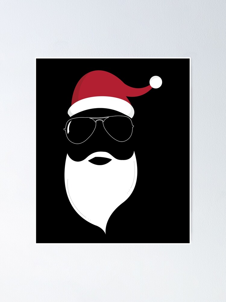 Santa Claus Beard Hat Aviator Sunglasses Christmas T Shirt Santa Claus Beard Hat Aviator Sunglasses Christmas T Shirt