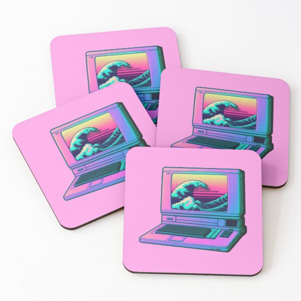 Item preview, Vaporwave computer aesthetic macintosh great wave designed and sold by AlvaroMeurer.